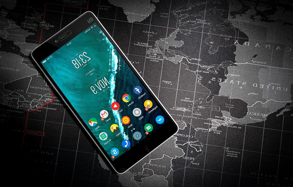 Close-up of smart device with augmented reality display